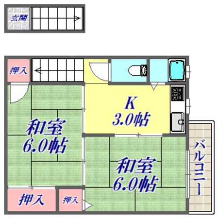 塚口グリーンハイツ3の物件間取画像